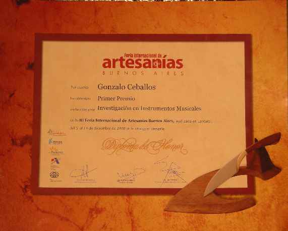 Primer Premio de la Feria Internacional de Artesanias Buenos Aires 2008